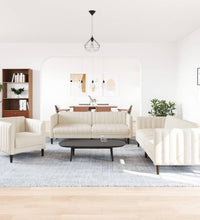 3-tlg. Sofagarnitur Creme Stoff