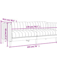 3-tlg. Sofagarnitur Creme Stoff