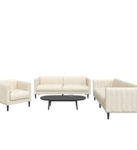 3-tlg. Sofagarnitur Creme Stoff