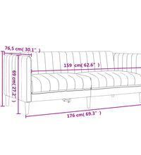 2-tlg. Sofagarnitur Dunkelbraun Stoff