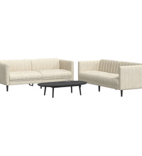 2-tlg. Sofagarnitur Creme Stoff