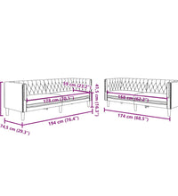 2-tlg. Chesterfield-Sofa-Set Weinrot Kunstleder