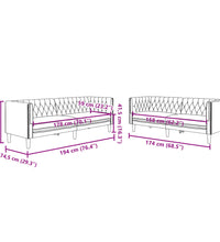 2-tlg. Chesterfield-Sofa-Set Braun Kunstleder Wildleder-Optik