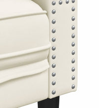 3-tlg. Chesterfield-Sofa-Set mit Nackenrollen Creme Samt
