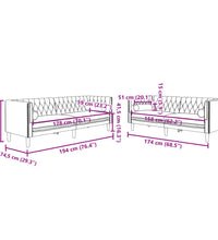 2-tlg. Chesterfield-Sofa-Set mit Nackenrollen Hellgrau Samt