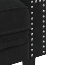 2-tlg. Chesterfield-Sofa-Set mit Nackenrollen Schwarz Samt