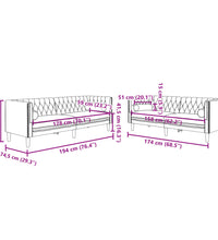 2-tlg. Chesterfield-Sofa-Set mit Nackenrollen Schwarz Samt
