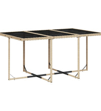 11-tlg. Garten-Essgruppe mit Kissen Beige Poly Rattan