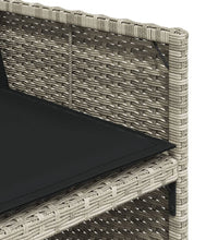 11-tlg. Garten-Essgruppe mit Kissen Hellgrau Poly Rattan