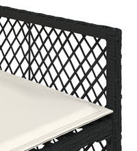 7-tlg. Garten-Essgruppe mit Kissen Schwarz Poly Rattan