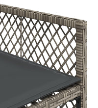 7-tlg. Garten-Essgruppe mit Kissen Grau Poly Rattan