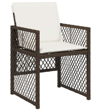 7-tlg. Garten-Essgruppe mit Kissen Braun Poly Rattan