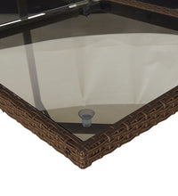 7-tlg. Garten-Essgruppe mit Kissen Braun Poly Rattan