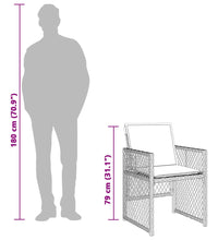 7-tlg. Garten-Essgruppe mit Kissen Hellgrau Poly Rattan