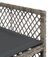 7-tlg. Garten-Essgruppe mit Kissen Grau Poly Rattan