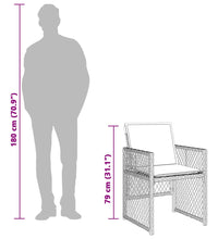 7-tlg. Garten-Essgruppe mit Kissen Grau Poly Rattan