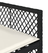 11-tlg. Garten-Essgruppe mit Kissen Schwarz Poly Rattan