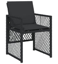 11-tlg. Garten-Essgruppe mit Kissen Schwarz Poly Rattan