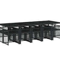 11-tlg. Garten-Essgruppe mit Kissen Schwarz Poly Rattan