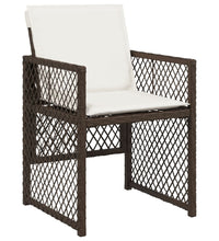 11-tlg. Garten-Essgruppe mit Kissen Braun Poly Rattan