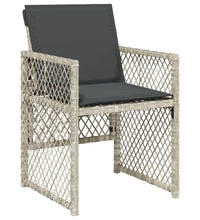 11-tlg. Garten-Essgruppe mit Kissen Hellgrau Poly Rattan