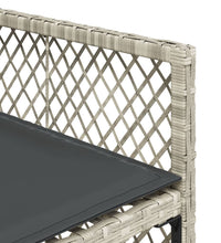 11-tlg. Garten-Essgruppe mit Kissen Hellgrau Poly Rattan