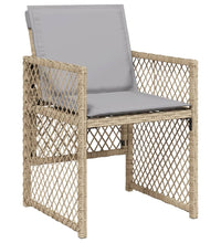 11-tlg. Garten-Essgruppe mit Kissen Beige Poly Rattan