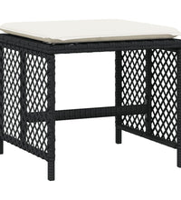 11-tlg. Garten-Essgruppe mit Kissen Schwarz Poly Rattan