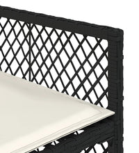 11-tlg. Garten-Essgruppe mit Kissen Schwarz Poly Rattan