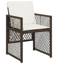 11-tlg. Garten-Essgruppe mit Kissen Braun Poly Rattan