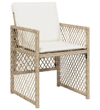 11-tlg. Garten-Essgruppe mit Kissen Beige Poly Rattan