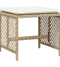 11-tlg. Garten-Essgruppe mit Kissen Beige Poly Rattan