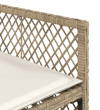 11-tlg. Garten-Essgruppe mit Kissen Beige Poly Rattan