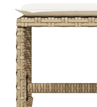 11-tlg. Garten-Essgruppe mit Kissen Beige Poly Rattan