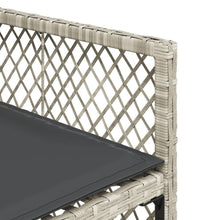 11-tlg. Garten-Essgruppe mit Kissen Hellgrau Poly Rattan