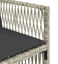 7-tlg. Garten-Essgruppe mit Kissen Hellgrau Poly Rattan