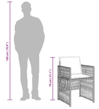7-tlg. Garten-Essgruppe mit Kissen Hellgrau Poly Rattan
