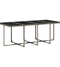 9-tlg. Garten-Essgruppe mit Kissen Grau Poly Rattan