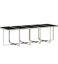 11-tlg. Garten-Essgruppe mit Kissen Hellgrau Poly Rattan