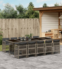 11-tlg. Garten-Essgruppe mit Kissen Beigemischung Poly Rattan