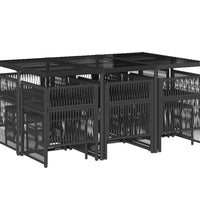 11-tlg. Garten-Essgruppe mit Kissen Schwarz Poly Rattan