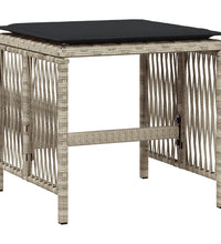 11-tlg. Garten-Essgruppe mit Kissen Hellgrau Poly Rattan