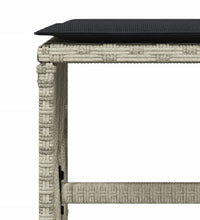 11-tlg. Garten-Essgruppe mit Kissen Hellgrau Poly Rattan