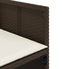 7-tlg. Garten-Essgruppe mit Kissen Braun Poly Rattan