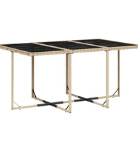 7-tlg. Garten-Essgruppe mit Kissen Beige Poly Rattan