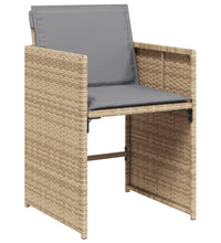 7-tlg. Garten-Essgruppe mit Kissen Beigemischung Poly Rattan