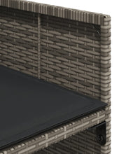 7-tlg. Garten-Essgruppe mit Kissen Grau Poly Rattan