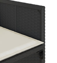 7-tlg. Garten-Essgruppe mit Kissen Schwarz Poly Rattan