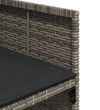 11-tlg. Garten-Essgruppe mit Kissen Grau Poly Rattan