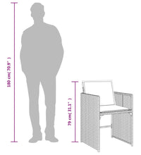 11-tlg. Garten-Essgruppe mit Kissen Grau Poly Rattan